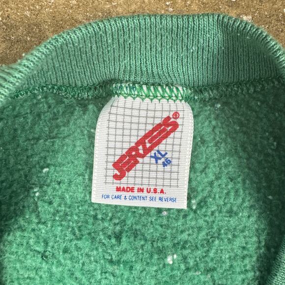 Vintage Jerzees Duck Print Sweatshirt XL Green Cottagecore Animal Graphic USA - Picture 5 of 9